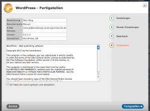 Wordpress fertigstellen