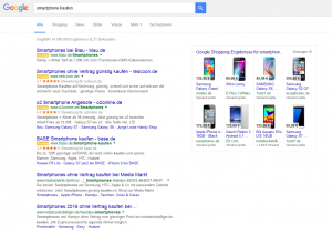 Google Shopping, 8 Product Listing Ads in rechter Spalte