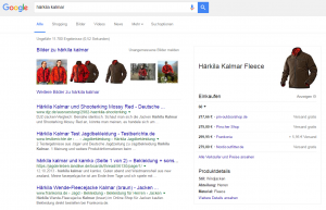 Screenshot: Google, Keyword 'Härkila Kalmar', 23.03.16